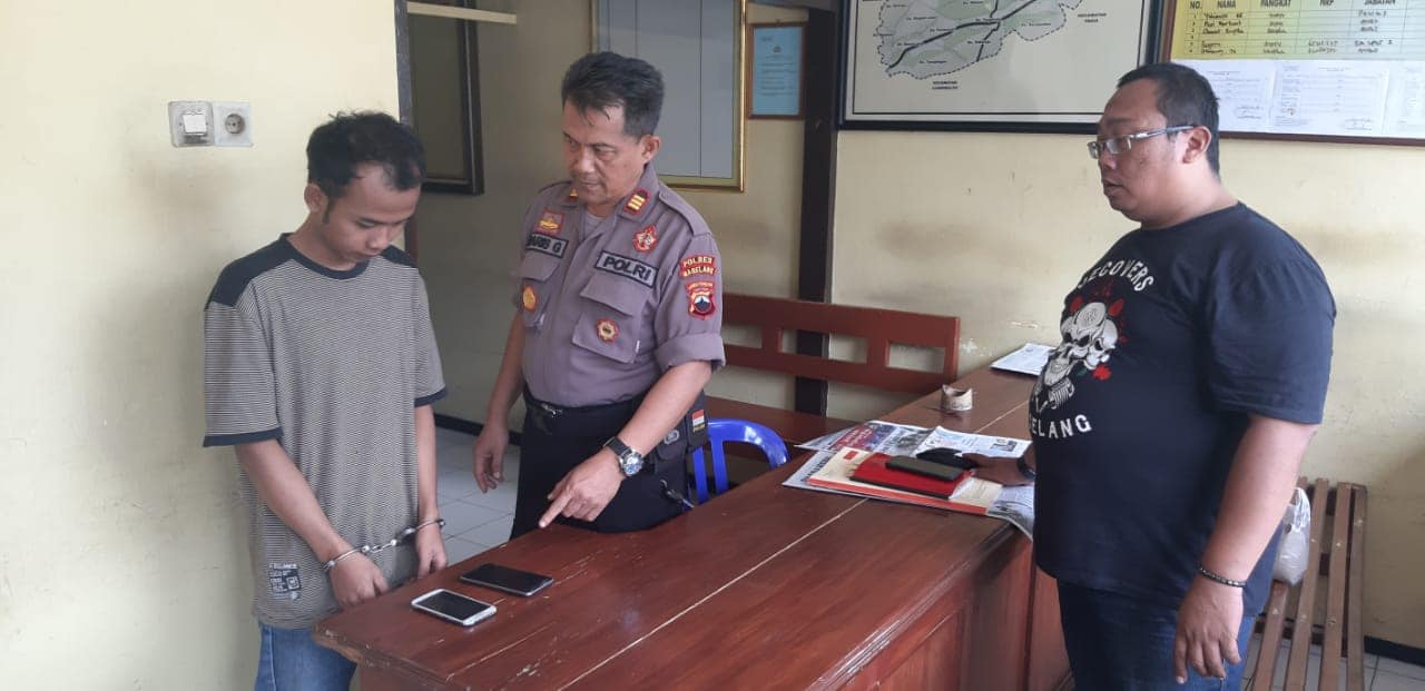 NEWS: {emuda pencuri Handphone diamankan di Mako Polsek Tegalrejo (7/2/2020)-(Foto: istimewa)