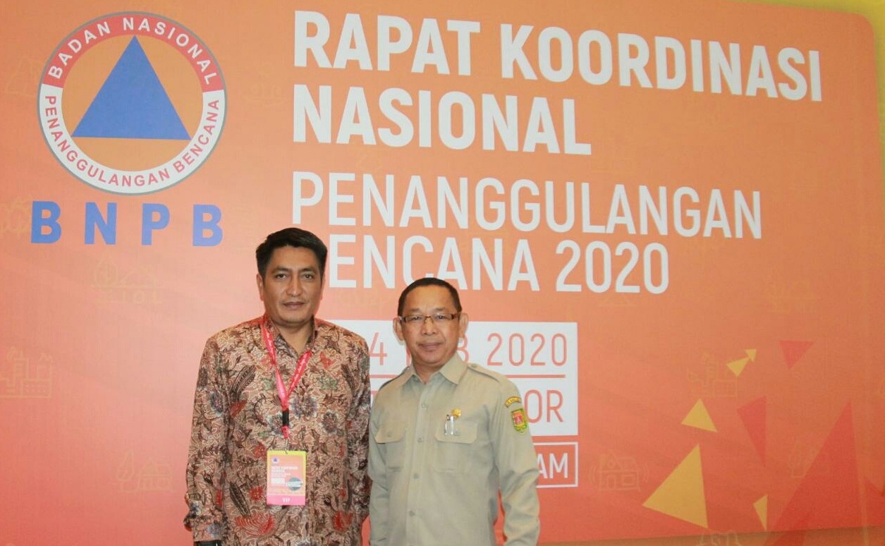 NEWS: Bupati Magelang dan Kepala BPBD Kabupaten Magelang saat menghadiri Rakornas Kebencanaan di Bogor (4/2/2020)-(Foto: istimewa)