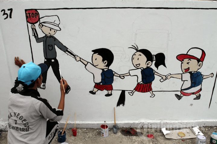 GAUL: Polres Magelang Kota bakal menggelar lomba mural. (Foto: Internet)