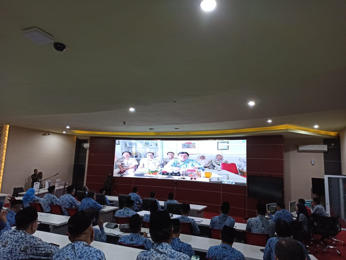 NEWS: Uji coba Video Caonference oleh Pemkab Magelang (17/2/2020)-(Foto: Istimewa)
