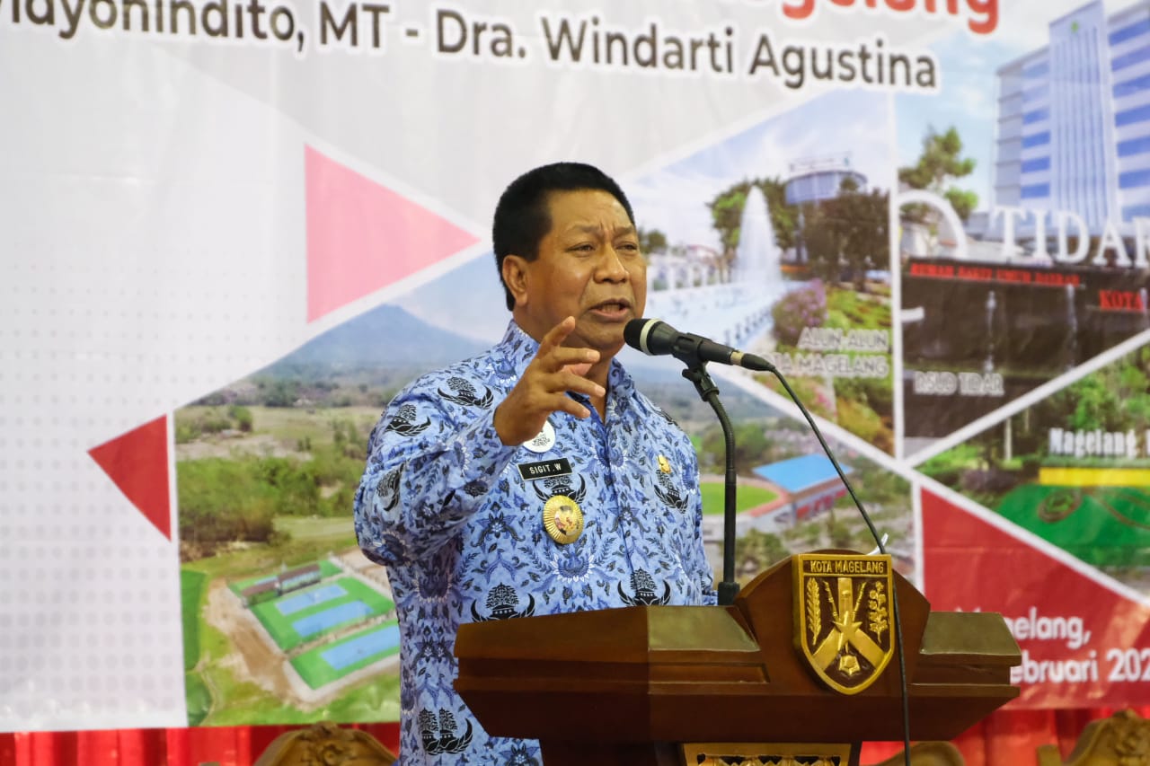 Walikota Magelang Sigit Widyonindito dalam kegiatan Refleksi 9 Tahun Kepemimpinannya. (Foto: Humas Pemkot Magelang)