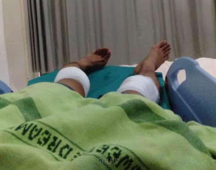 NEWS: Salah satu diduga korban klitih luka sajam dilututnya (Foto: Istimewa)