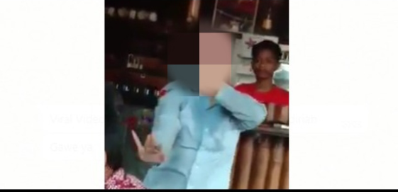 NEWS; SS Gadis SMA yang berjoget sendiri di warkop karena mabok (Foto: SS Video)
