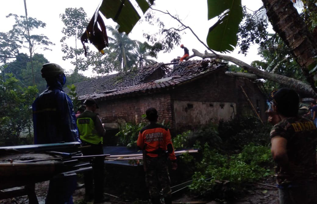 Puting Beliung Terjang Salaman, Rumah Tertimpa Pohon