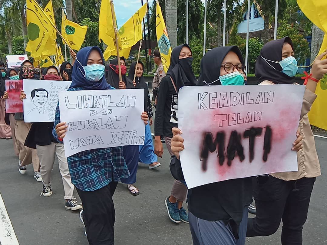 Mahasiswa PMII Demo di Patung Soekarno Hatta Mungkid, Ini Tuntutannya