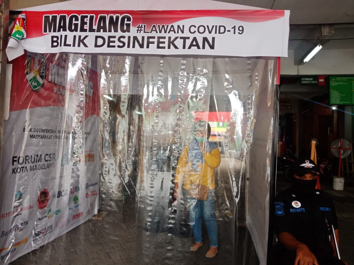 Tenda Disinfektan Mulai Dipasang di Pasar-pasar Tradisional Kota Magelang
