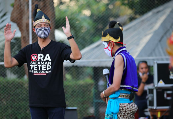 Gubernur Jawa Tengah Ganjar Pranowo di Panggung Kahanan edisi ke-3, Sabtu (9/5). (Foto: Humas Pemprov Jateng)