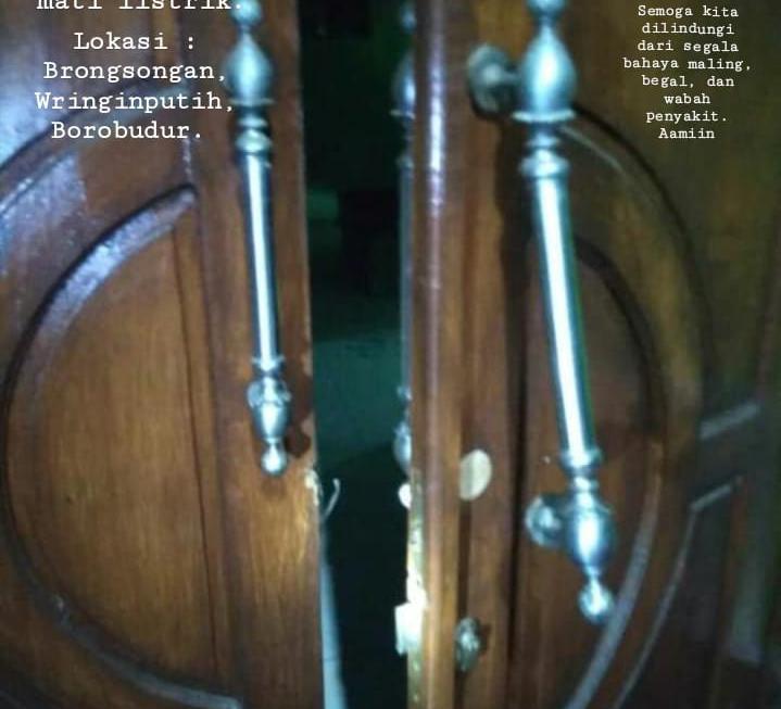 NEWS: Pintu rumah warga di Borobudur dirusak pencuri (6/5/2020-(Foto: Istimewa)