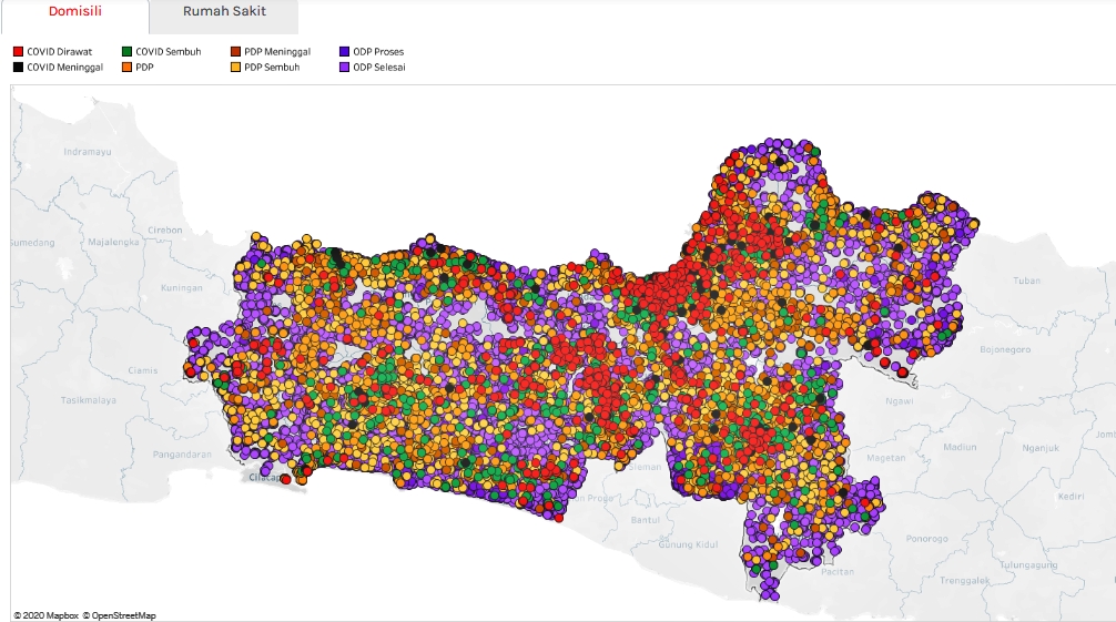 Sebaran Covid di Jawa Tengah termasuk zona merah dan orange (Gambar Data Juni 2020)