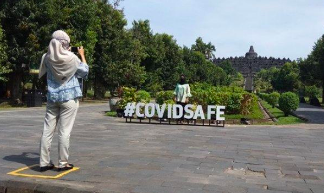 Suasana Candi Borobudur di tengah pandemi covid-19. (foto: ist)