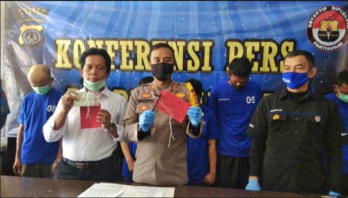 Jumpa Pers Kasus Penangkapan Komplotan Curanmor di Polres Bantul (26/6/2020)-(Foto: Istimewa)