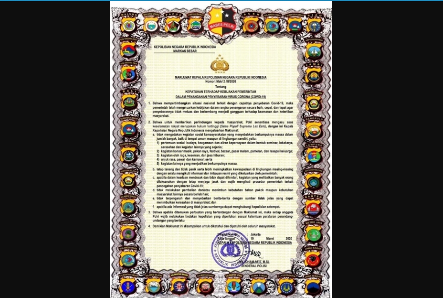 Maklumat Kapolri Resmi Dicabut