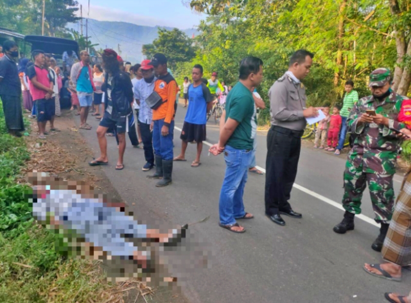 Seorang Pesepeda asal Bantul meninggal dunia saat sampai di Srumbung Plerte (6/6/2020)--(Foto: Istimewa)