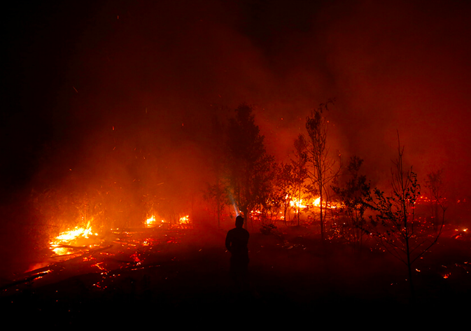 Ilustrasi kebakaran hutan dan lahan akibat musim kemarau. (Foto: internet)