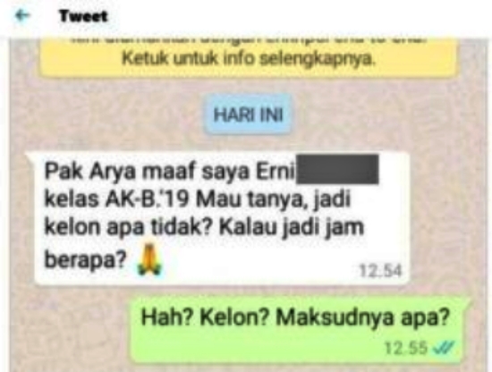 Viral Chat ajak kelon