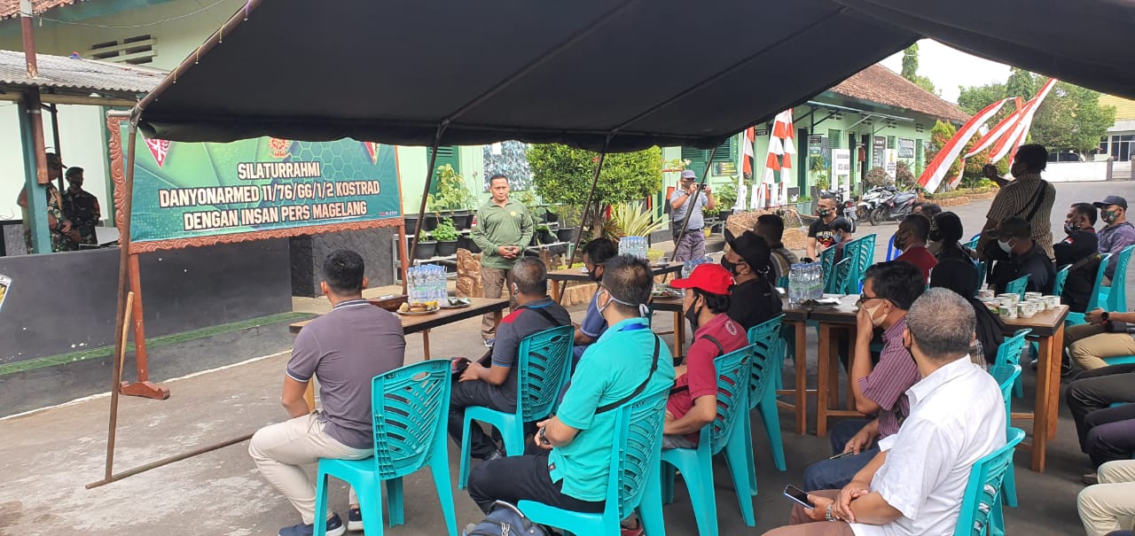 Danyonarmed 11 Kostrad Mayor Arm Adin Suroyo menggelar Coffe Morning bersama Insan Pers Magelang Raya