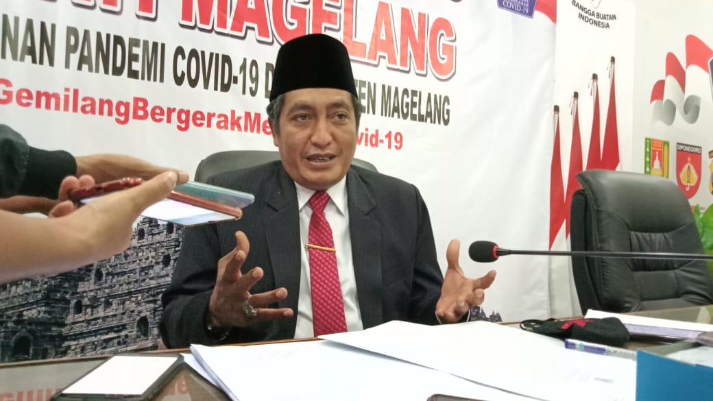 Bupati Magelang saat diwawancarai oleh awak media (9/9/2020)-(Foto: istimewa)