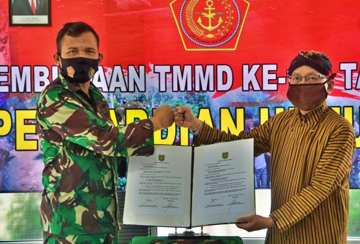 Dandim 0705 dan Sekda Magelang Kerja Sama Pembukaan TMMD ke-109 (22/9/2020)
