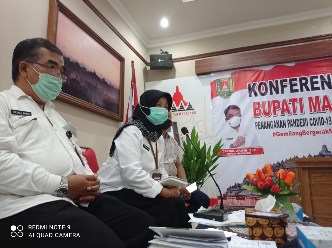 Kepala Dinas Kesehatan Kabupaten Magelang saat konferensi pers covid (9/9/2020)-(Foto: bsn)