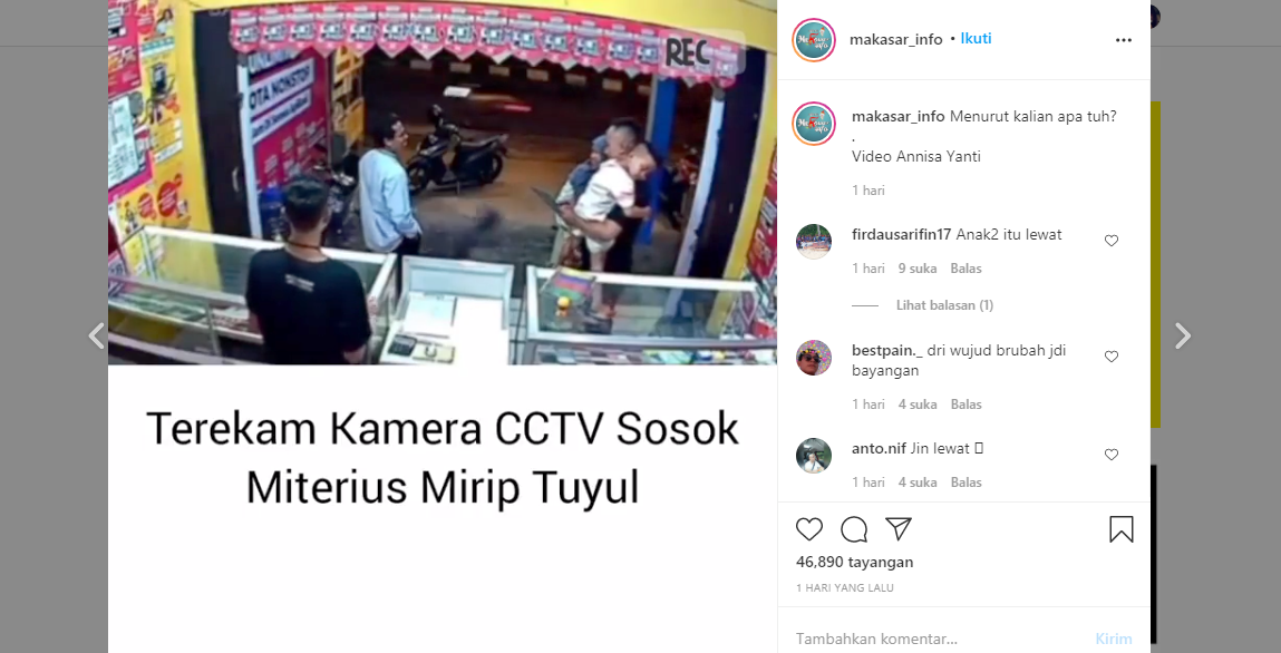 Viral !!! Sosok Diduga Mirip Tuyul Terekam CCTV