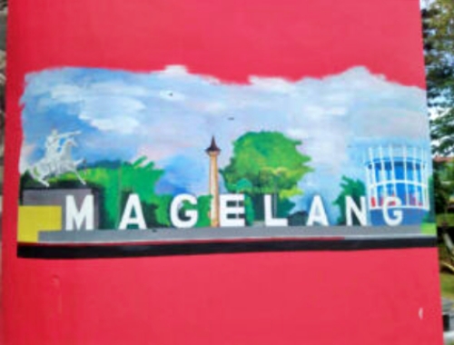 Salah satu seni mural hiasi taman kota