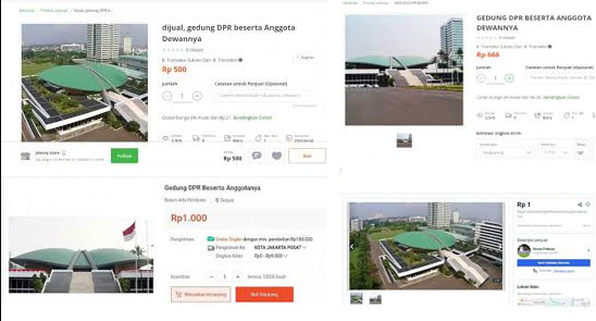 Viral…Gedung DPR Ditawarkan di Situs Jual Beli Online