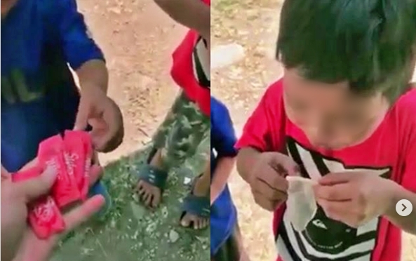 VIRAL !!! Video Dua Bocah Tiup Kondom Ditipu Oleh Perekam Demi Konten