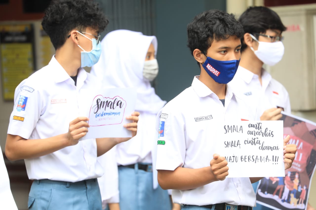 Gelar Aksi Damai, Pelajar di Kota Semarang Tolak Demo Anarkis