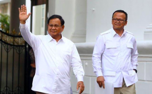 MENTERI: Edhy Prabowo bersama Prabowo Subianto. (Foto: internet)