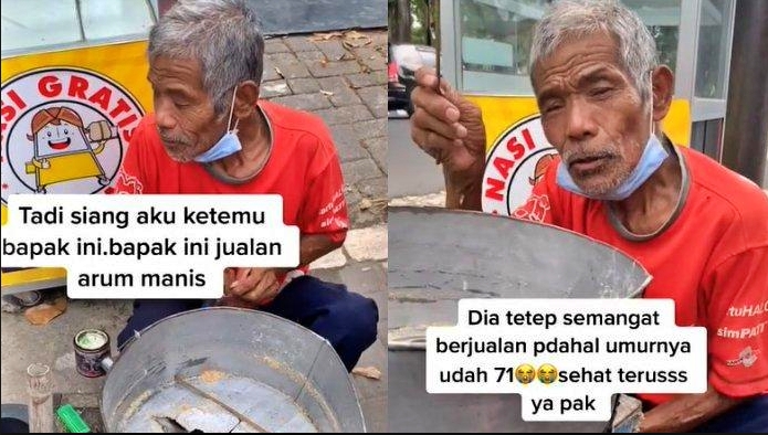 Kakek penjual arum manis di Magelang ini kisahnya viral