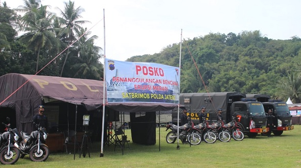 Siaga Merapi, Brimob Polda Jateng Dirikan Posko Tanggap Bencana di Magelang