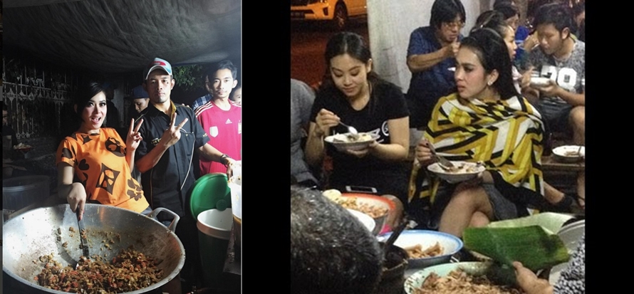 Deretan Artis Cantik yang Tak Segan Makan Di Pinggir Jalan