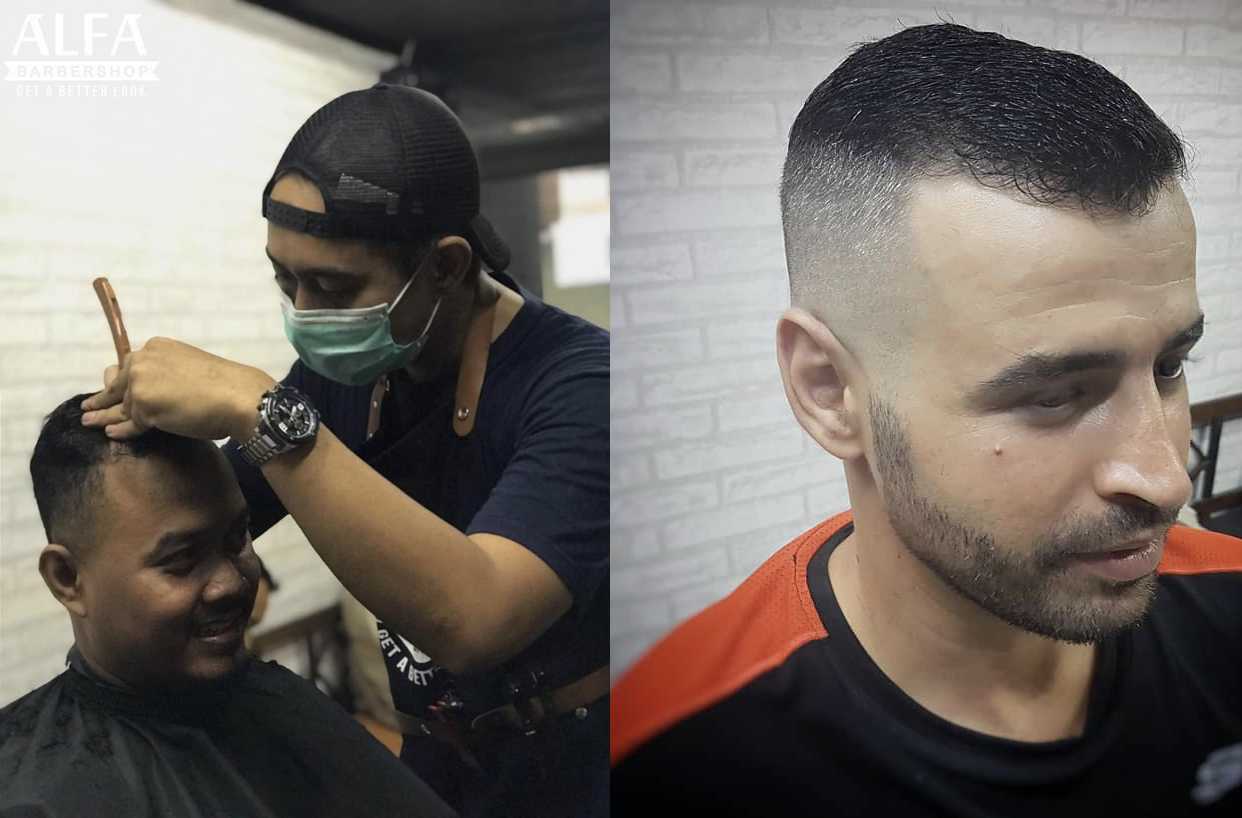 PREMIUM: Alfa Barbershop Muntilan menawarkan servis bintang 5 harga kaki 5. (dok. istimewa)