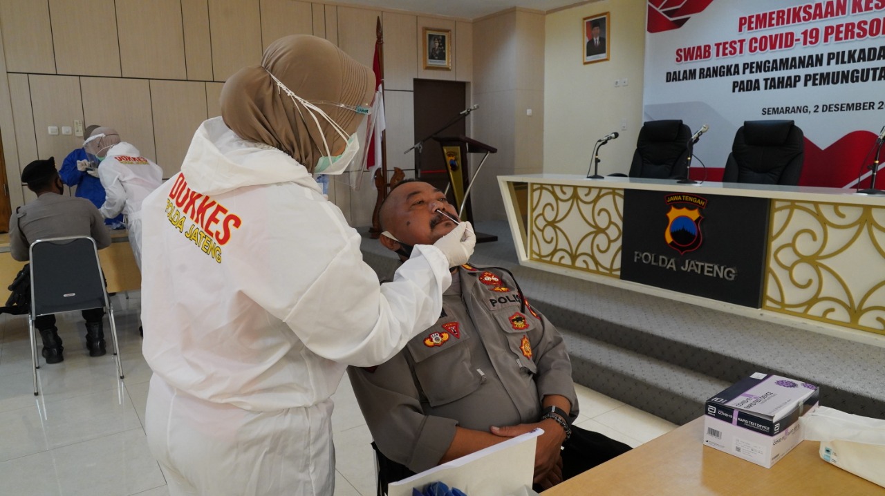 Polda Jateng Gelar Tes Rapid dan Swab Bagi Personel Pengamanan Pilkada Serentak 2020