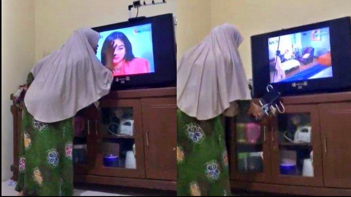 viral emak emak emosi nonton sinetron pukuli televisi