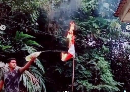 Viral Video Pria Bakar Bendera Merah Putih, Polisi Buru Terduga Pelaku