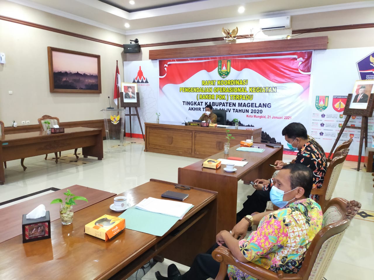 apat Koordinasi Pengendalian Operasional Kegiatan (Rakor-Pok) Terpadu Tingkat Kabupaten Magelang Akhir Triwulan IV Tahun Anggaran 2020 (21/1/2021).
