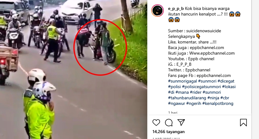 viral video Razia Knalpot jambrong langsung dirusak