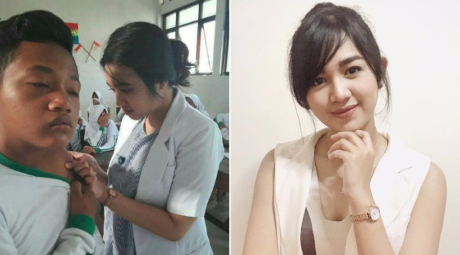 Estelita, Bu Dokter Cantik Asal Sleman yang Viral Suntik Vaksin Murid Sekolah