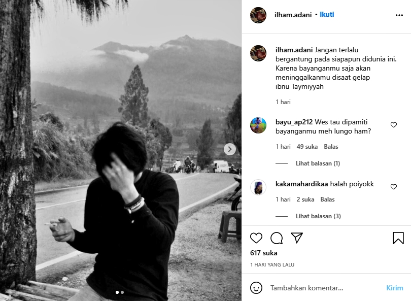 Foto unggahan terakhir Ilham salah satu korban kecelakaan maut di Tempuran Magelang