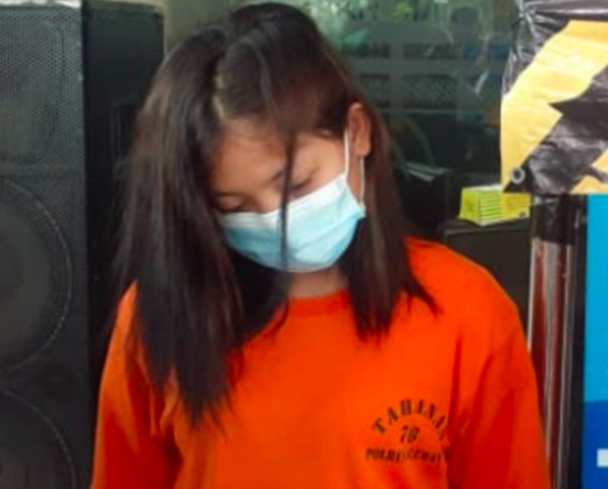 SABU: VY, 22, wanita asal Jogonegoro, Mertoyudan, Kabupaten Magelang diamankan Polres Sleman. (foto: istimewa)