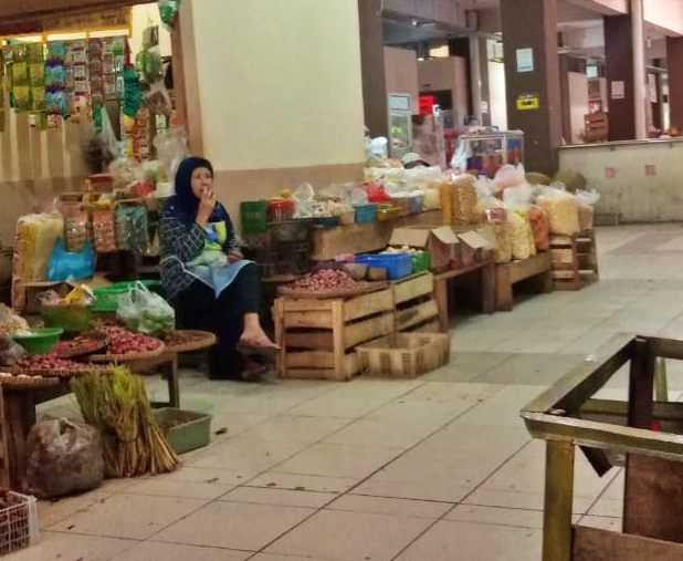 Salah satu foto pedagang di pasar muntilan