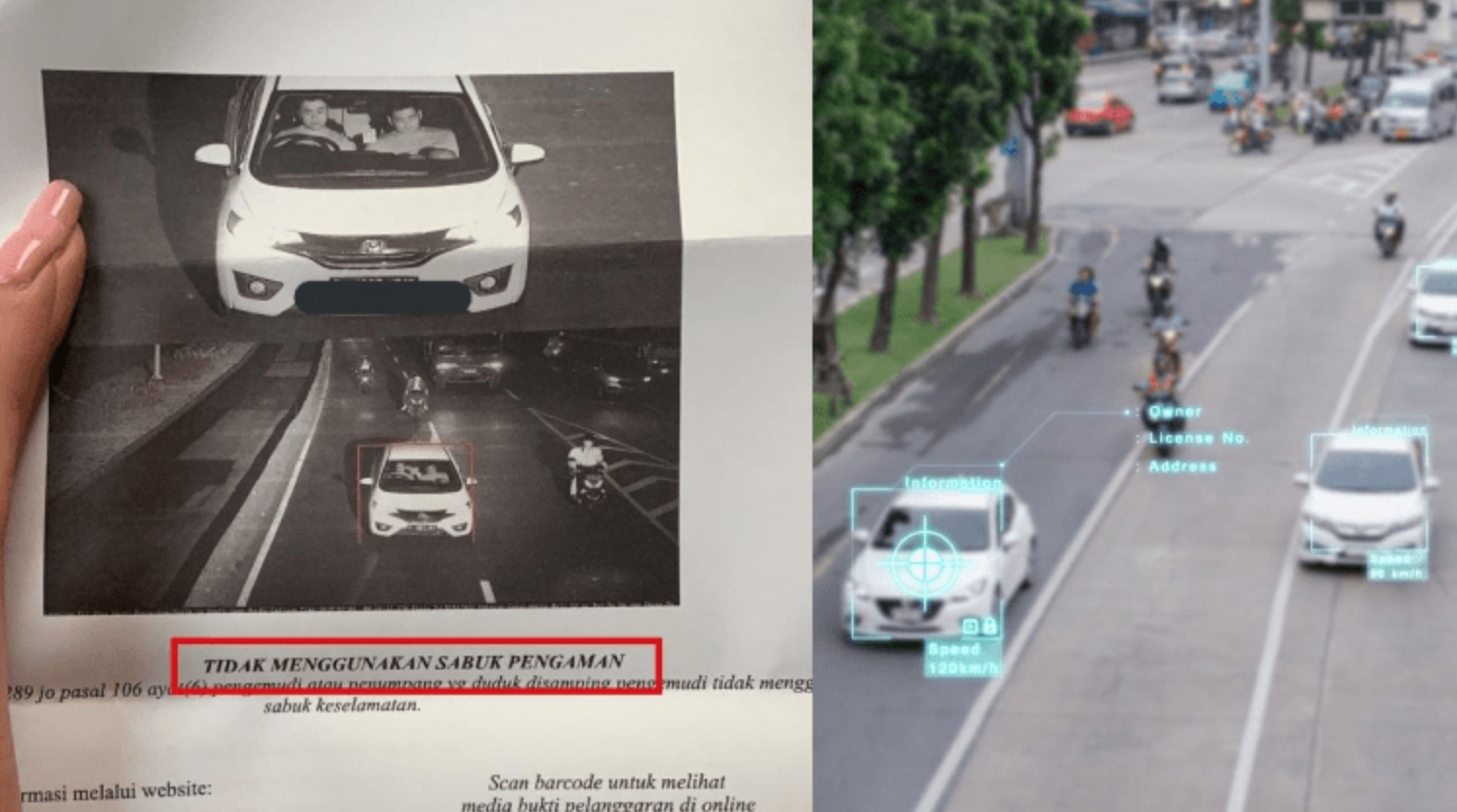 E-TILANG: Kamera CCTV menangkap pengemudi mobil yang melanggar peraturan lalu lintas. (gambar: internet)