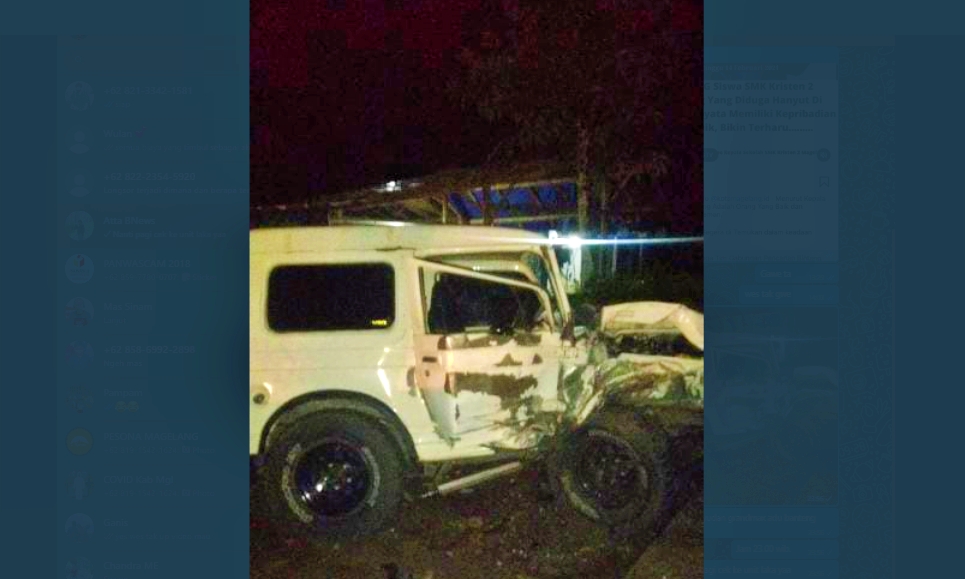 Tampak Mobil Katana yang adu banteng dengan Grandmax di Mertoyudan (16/2/2021)-(Foto: istimewa)