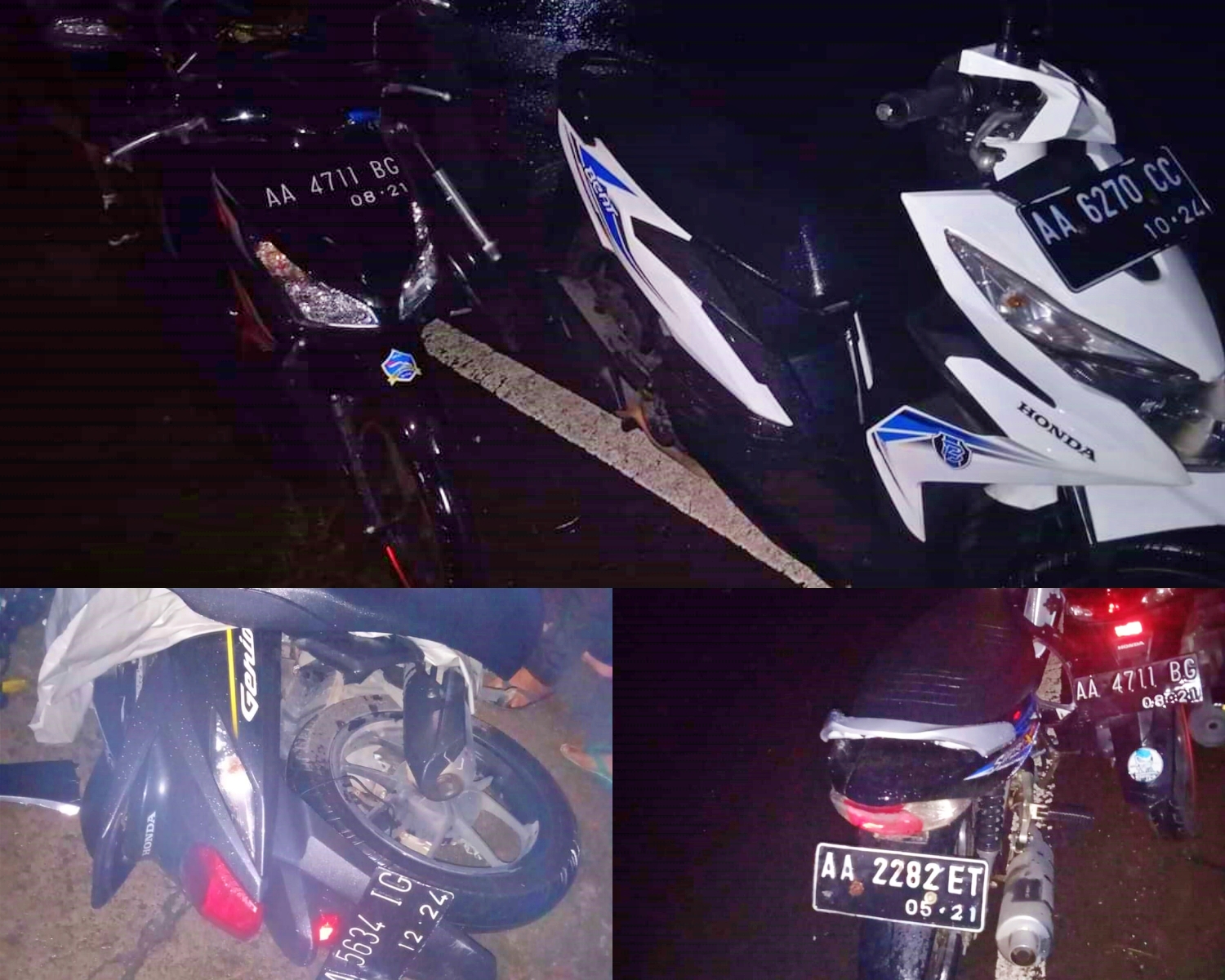 kendaraan sepeda motor terlibat kecelakaan maut di Tempuran