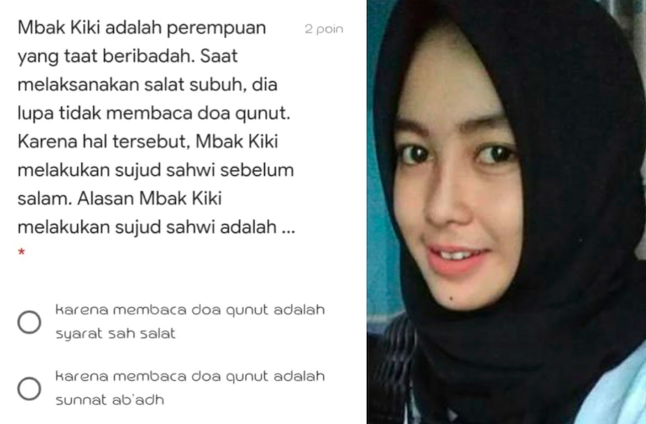 DEMAM SINETRON: Soal ujian Ikatan Cinta dan ilustrasi ibu guru. (kolase: han)