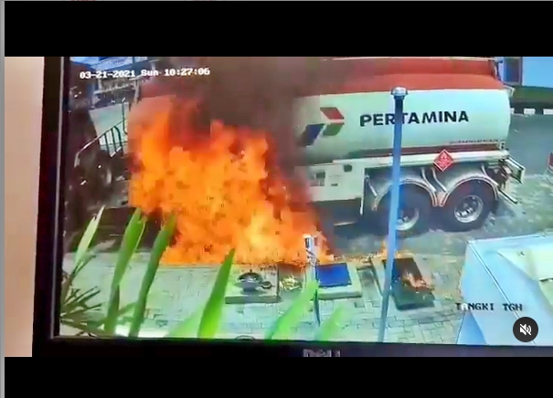 Kebakaran di sebuah SPBU di Temanggung