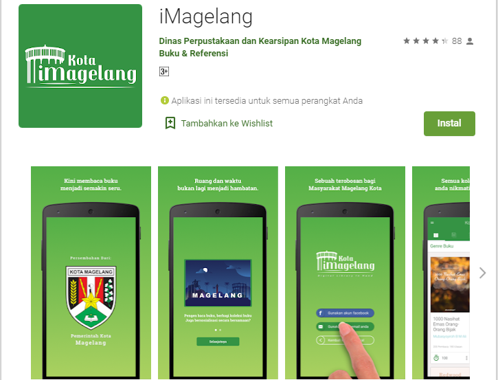 iMagelang Berisi 4.420 e-Book, Baca Buku Bisa Kapan Pun