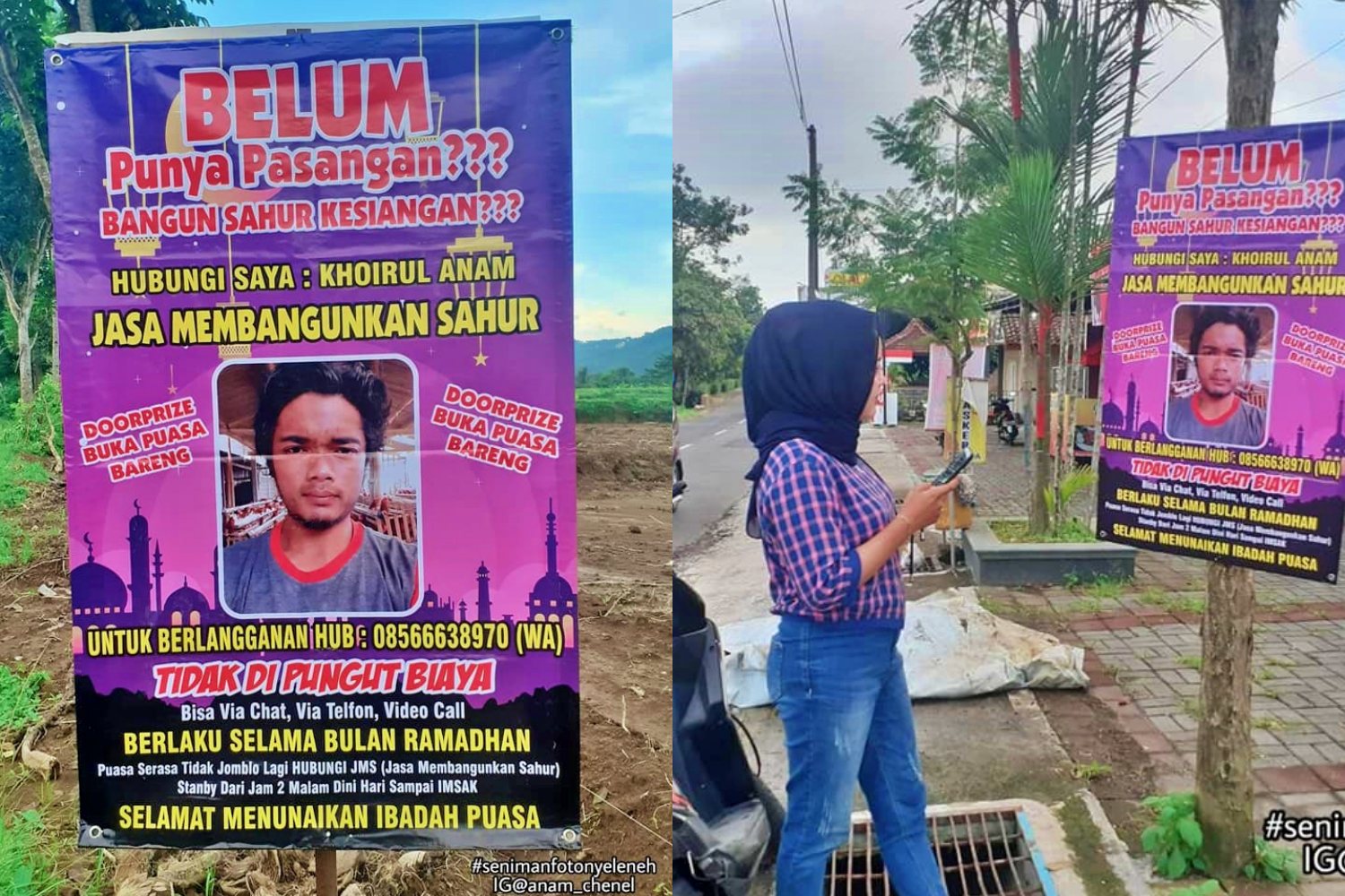 Khoirul Anam Jasa Membangunkan sahur_ Foto Seniman Foto Nyleneh