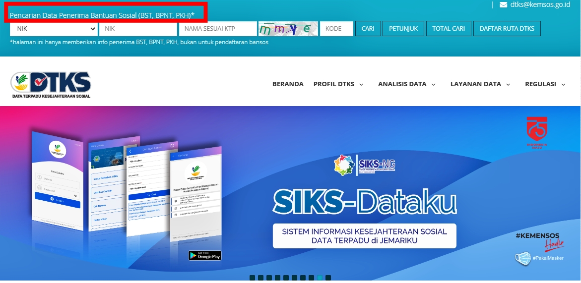 cara cek penerima bansos dari kemensos